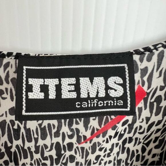 Vintage 1980s Wrap Semi Sheer Funky Cocktail Knee Length Red Black Dress - Picture 5 of 10